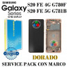 SAMSUNG S20 FE 4G  G780F G780 / S20 FE 5G G781 G781B - PANTALLA SERVICE PACK CON MARCO DORADO
