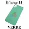 iPhone 11 - TAPA DE CRISTAL VERDE compatible con logo