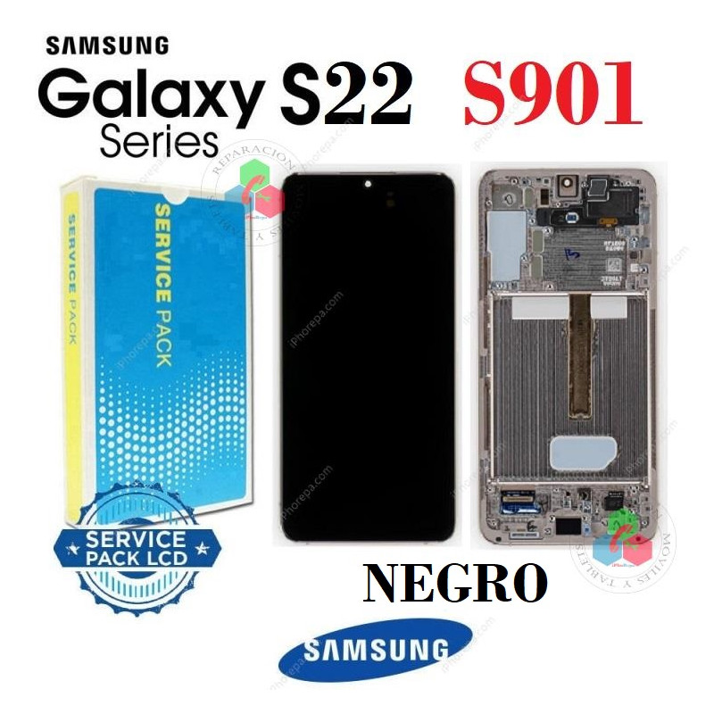 Samsung S22 5G 2022 S901 S901B - Pantalla Service Pack CON MARCO NEGRO