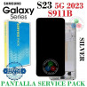 Samsung S23 5G 2023 S911B - Pantalla Service Pack con marco SILVER