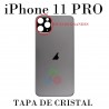 iPhone 11 PRO - TAPA TRASERA DE CRISTAL GRIS CON LOGO