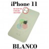 iPhone 11 - TAPA DE CRISTAL BLANCO compatible con logo