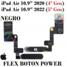 iPad Air 4 10.9" 2020 (4ª Gen) / iPad Air 5 10.9" 2022 (5ª Gen) - flex boton power huella NEGRO