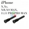iPhone X,XS,XS MAX,XR,11,11 PRO,11 PRO MAX-TORNILLOS PENTALOBE (2 UNIDADES)-NEGRO