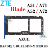 ZTE BLADE A51 / ZTE BLADE A71 / ZTE BLADE A52 4G / ZTE BLADE A72 4G - BANDEJA DUAL SIM + MICRO SD - AZUL