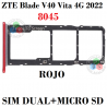 ZTE Blade V40 Vita 4G 2022 8045 - BANDEJA DUAL SIM + MICRO SD - ROJO