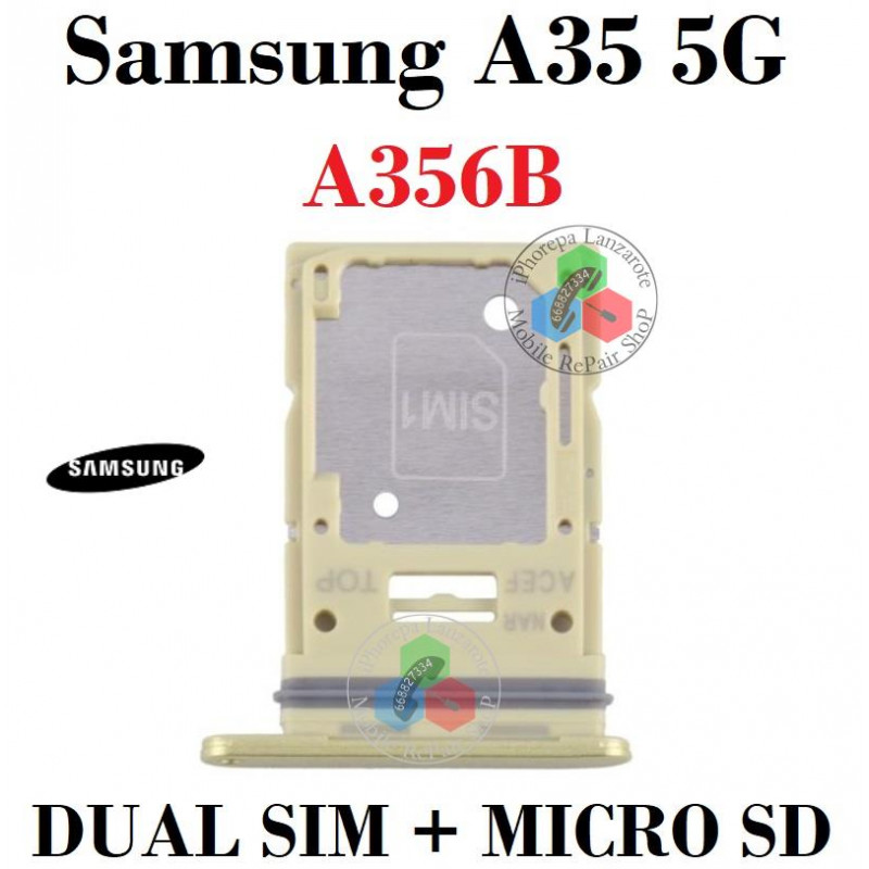 Samsung A35 5G 2024 A356B A356 - BANDEJA DUAL SIM + MICRO SD - AMARILLO