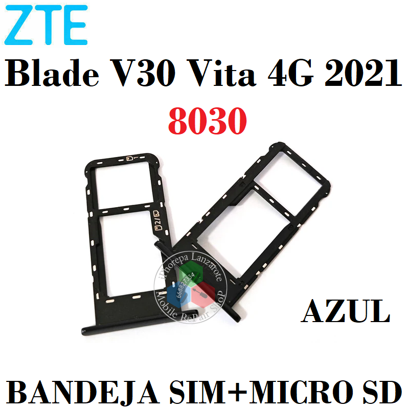 ZTE Blade V30 Vita 4G 2021 8030 - BANDEJA SIM SINGLE + MICRO SD - AZUL