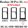 Realme 10 Pro 5G 2022 RMX3663 - BANDEJA DUAL SIM + MICRO SD - NEGRO