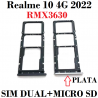 Realme 10 4G 2022 RMX3630 - BANDEJA DUAL SIM + MICRO SD - PLATA