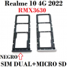 Realme 10 4G 2022 RMX3630 - BANDEJA DUAL SIM + MICRO SD - NEGRO