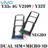 Vivo Y33s 4G 2020 V2109 / Y33T - BANDEJA DUAL SIM + MICRO SD - NEGRO
