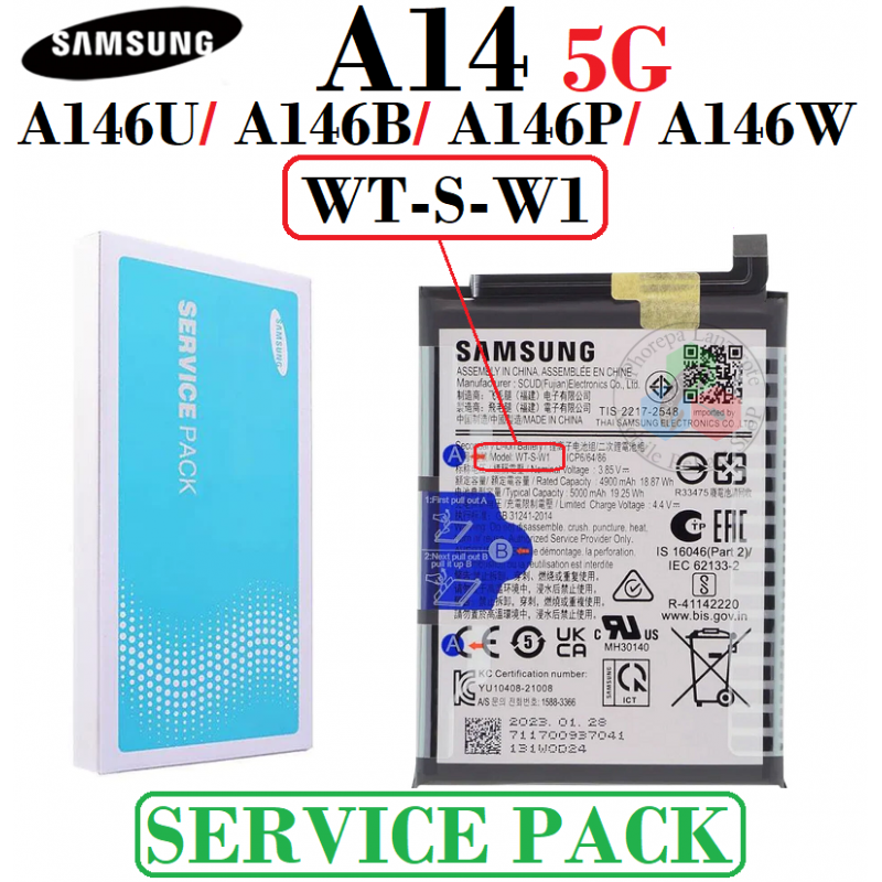 Samsung A14 5G A146 / A14 4G A145 / A02s / A03 / A03s / A04 A45F / A04e A042F / A22 5G A226B - BATERIA ORIGINAL SERVICE PACK