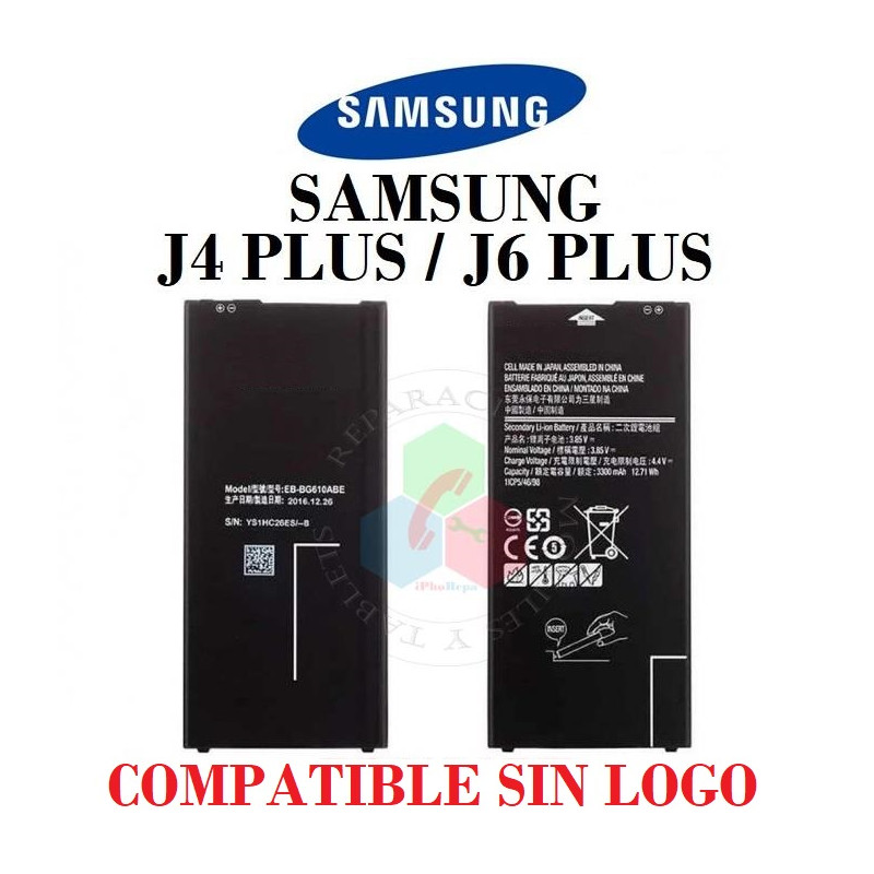 SAMSUNG J4 PLUS J415F / J6 PLUS J610F / J4 CORE - BATERIA COMPATIBLE SIN LOGO