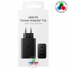 Samsung Cargador 65W Tipo C + 25W Tipo C + 15W USB-A - BASE DE CARGA TRIO