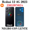 Xiaomi Redmi 12 4G 2023 23053RN02A - Tapa trasera con lente + embellecedor bisel - Negro - ORIGINAL