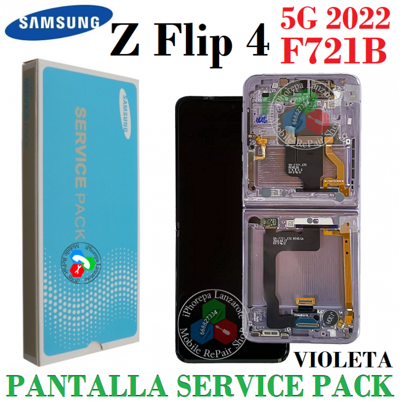 Samsung Z Flip4 5G 2022 F721B f721 - PANTALLA SERVICE PACK MARCO VIOLETA