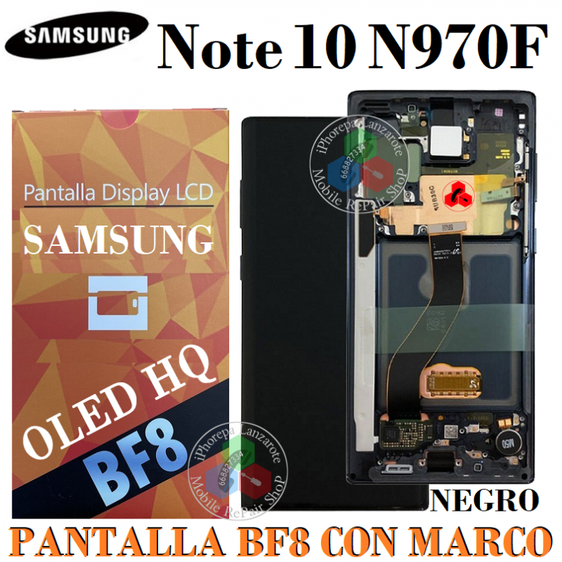 Samsung Note 10 2019 N970F N970 - PANTALLA OLED HQ BF8 CON MARCO NEGRO