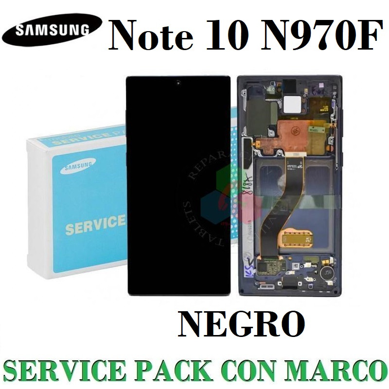 SAMSUNG NOTE 10  2019 N970F N970 - PANTALLA SERVICE PACK CON MARCO NEGRO
