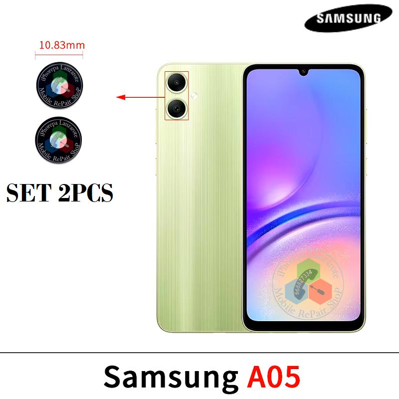 Samsung Galaxy A05 4G 2023 A055F - Lente cristal de cámara ( set 2 pcs )