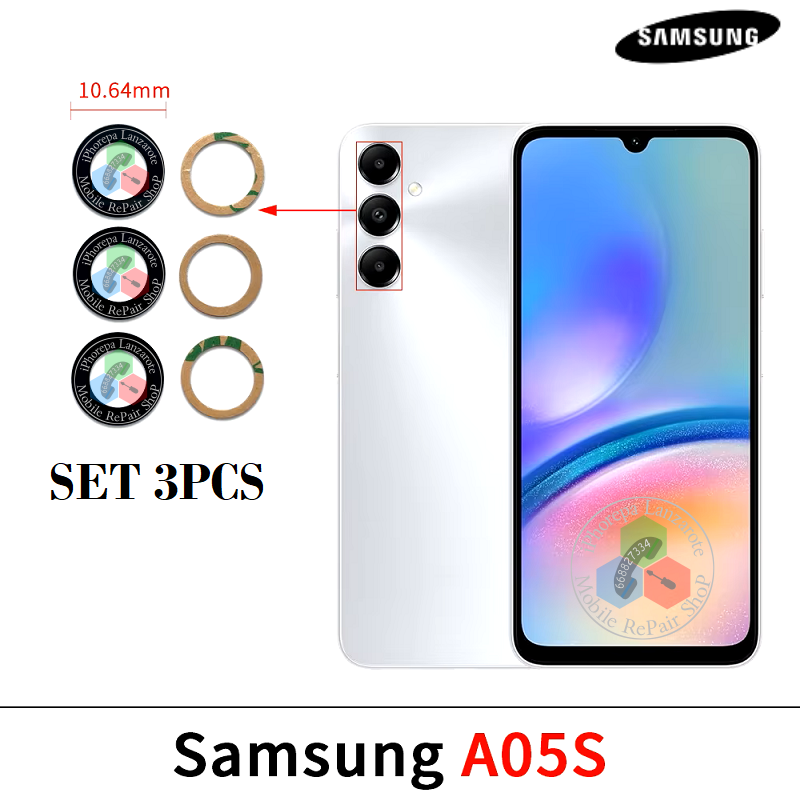 Samsung Galaxy A05S 4G 2023 A057F - Lente cristal de cámara ( set 3pcs )