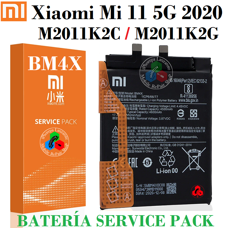 Xiaomi Mi 11 5G 2020 M2011K2C / M2011K2G " BM4X " - BATERÍA ORIGINAL SERVICE PACK