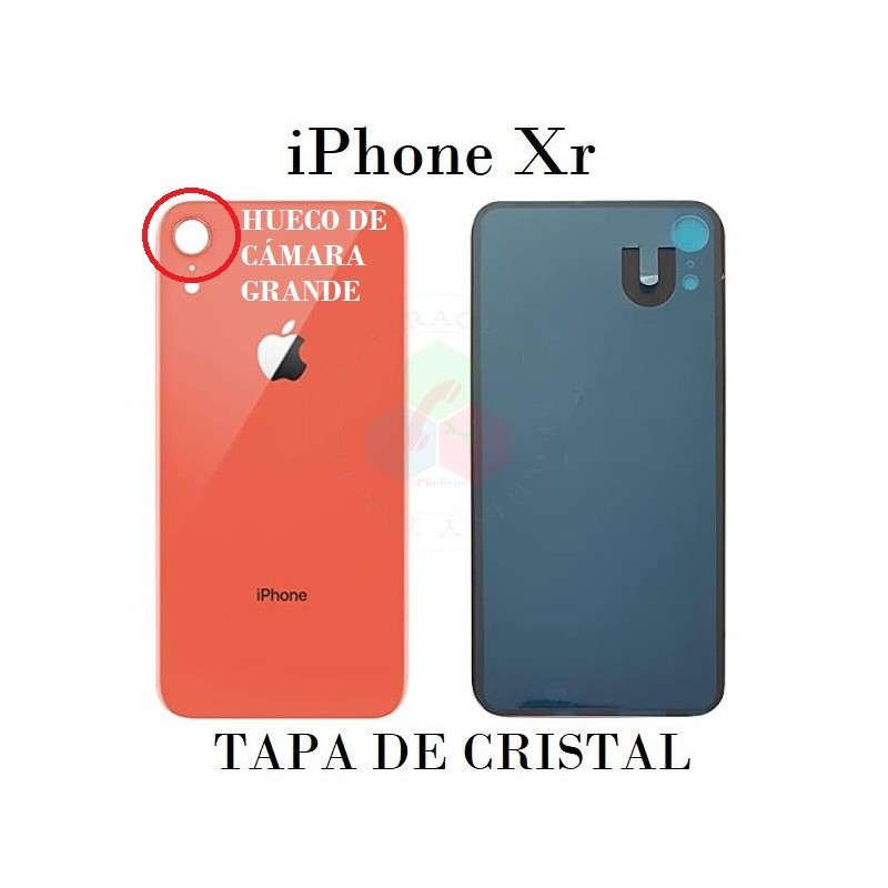 iPhone Xr - TAPA TRASERA DE CRISTAL con logo - NARANJA