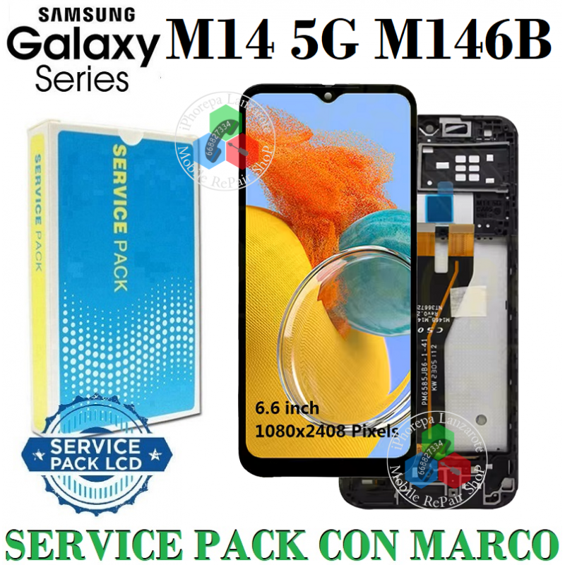 SAMSUNG M14 5G 2023 M146B M146 - PANTALLA SERVICE PACK CON MARCO