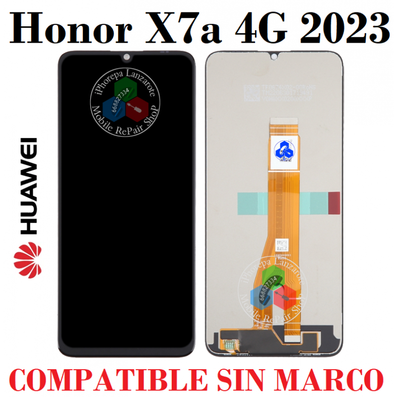 Huawei Honor X7a 4G 2023 CLK-LX1/ CLK-LX2 / CLK-LX3 / RKY-LX3 - PANTALLA compatible SIN MARCO