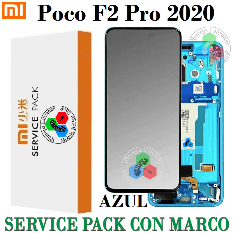 Xiaomi Poco F2 Pro 2020 M2004J11G - PANTALLA SERVICE PACK CON MARCO AZUL