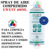 SPRAY AIRE COMPRIMIDO EWENT 400 ML PARA LIMPIEZA DE TECLADOS, ORDENADORES, CAMARAS Y OTROS DISPOSITIVOS ELECTRONICOS
