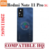 Xiaomi Redmi Note 11 Pro 5G 2022 2201116SG - TAPA TRASERA CON LOGO + LENTE - COMPATIBLE HQ ( star blue ) AZUL ESTELAR