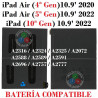 iPad Air 4 10.9" 2020 (4ª Gen) / iPad Air 5 10.9" 2022 (5ª Gen) / iPad 10.9" 2022 (10ª Gen) - batería compatible