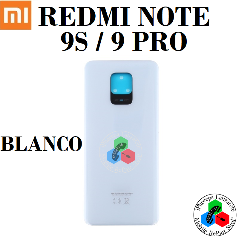 Xiaomi Redmi Note 9S 4G 2020 M2003J6A1G / Redmi Note 9 Pro 4G M2003J6B2G - TAPA TRASERA - BLANCO