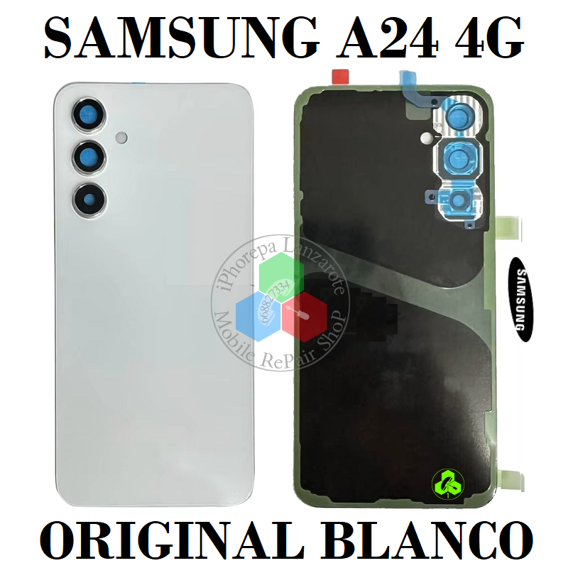 SAMSUNG A24 4g 2023 A245F a245 - TAPA TRASERA BLANCO CON LENTE - ORIGINAL