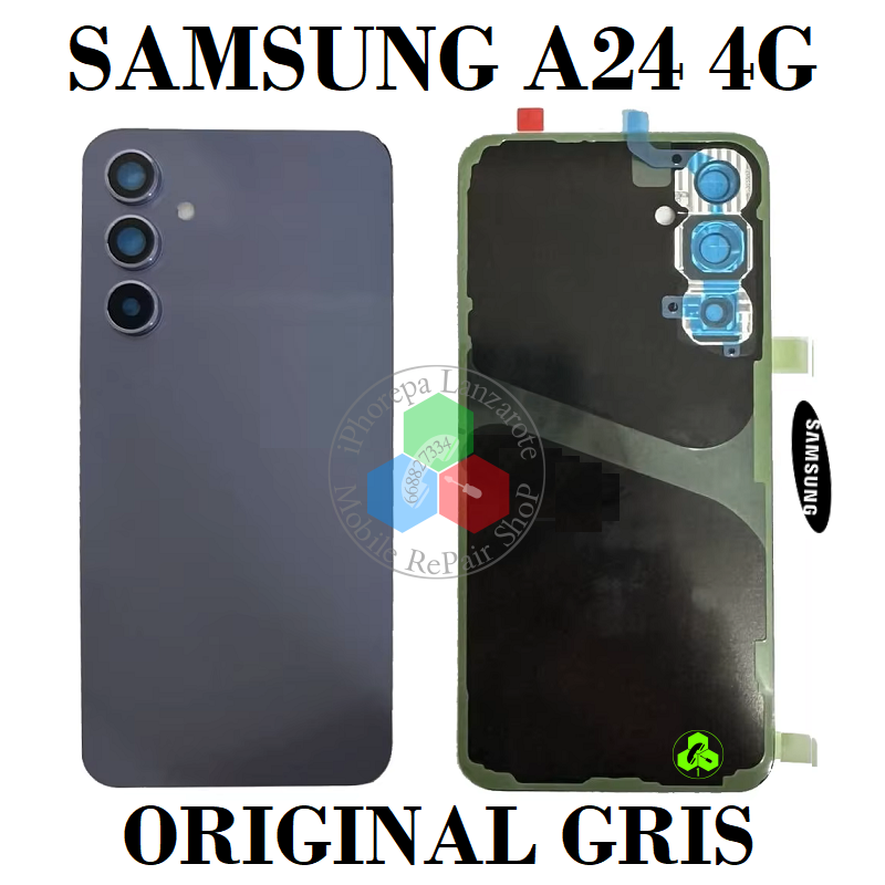 SAMSUNG A24 4g 2023 A245F a245 - TAPA TRASERA GRIS CON LENTE - ORIGINAL