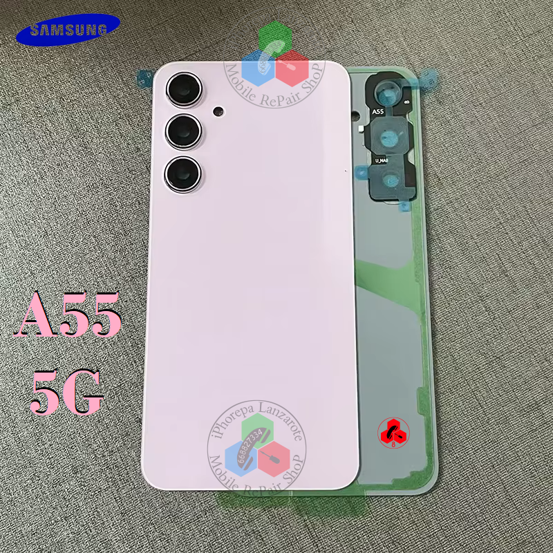 Samsung A55 5G 2024 A556B - Tapa trasera + Lente de cámara - ROSA - Compatible HQ CON LOGO