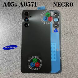 SAMSUNG A05S 4G 2023 A057F - Tapa trasera + Lente de cámara - NEGRO - Compatible HQ CON LOGO