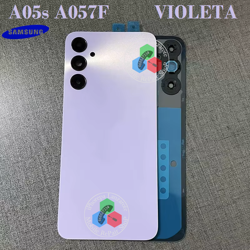 SAMSUNG A05S 4G 2023 A057F - Tapa trasera + Lente de cámara - VIOLETA - Compatible HQ CON LOGO