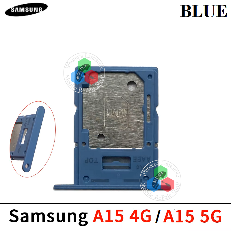 Samsung A15 4G 2023 A155F / A15 5G 2023 A156B - Bandeja dual sim + MICRO SD AZUL
