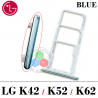 LG K42 / K52 / K62 / LMK420 / LMK420H / LMK420E / LMK420Y - Bandeja DUAL Sim + MICRO SD - Azul