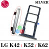 LG K42 / K52 / K62 / LMK420 / LMK420H / LMK420E / LMK420Y - Bandeja DUAL Sim + MICRO SD - SILVER