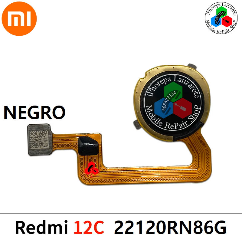 Xiaomi Redmi 12C 4G 2023 22120RN86G - BOTON POWER HUELLA ORIGINAL - NEGRO