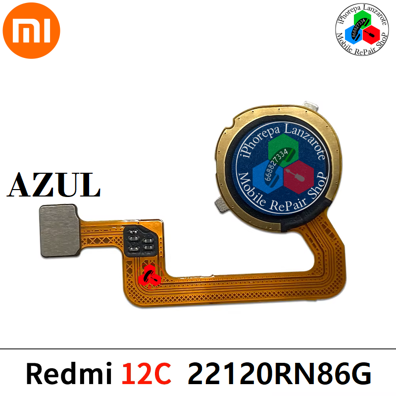 Xiaomi Redmi 12C 4G 2023 22120RN86G - BOTON POWER HUELLA ORIGINAL - AZUL