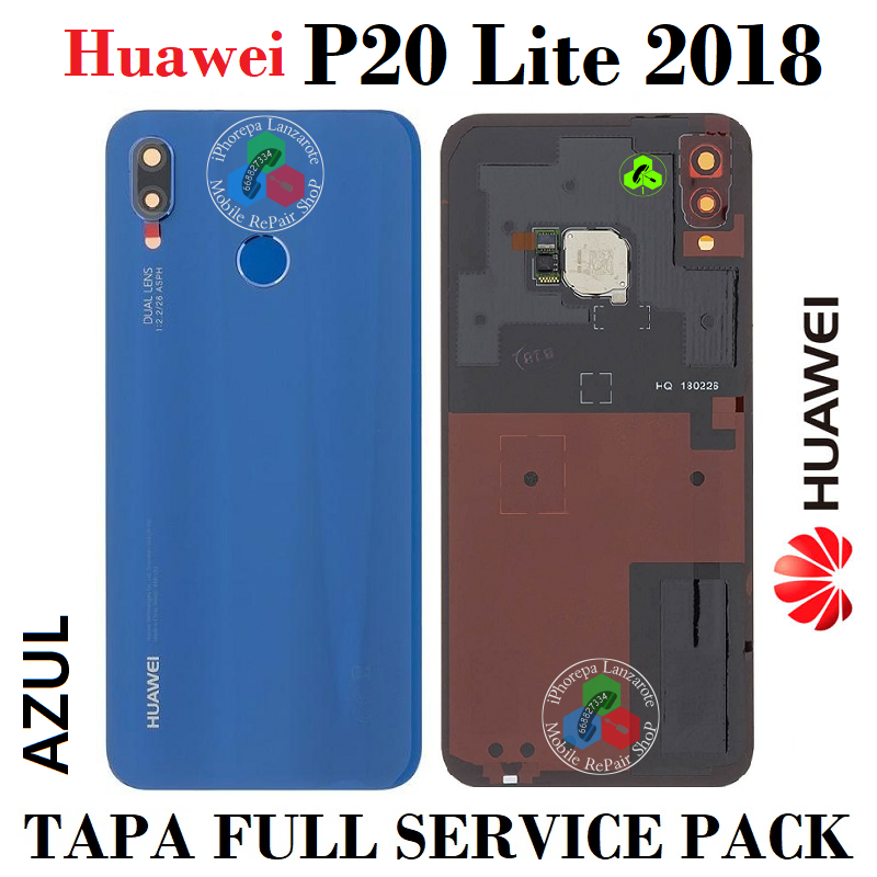 Huawei P20 Lite 2018 (ANE-LX1,ANE-L21) - TAPA TRASERA SERVICE PACK AZUL