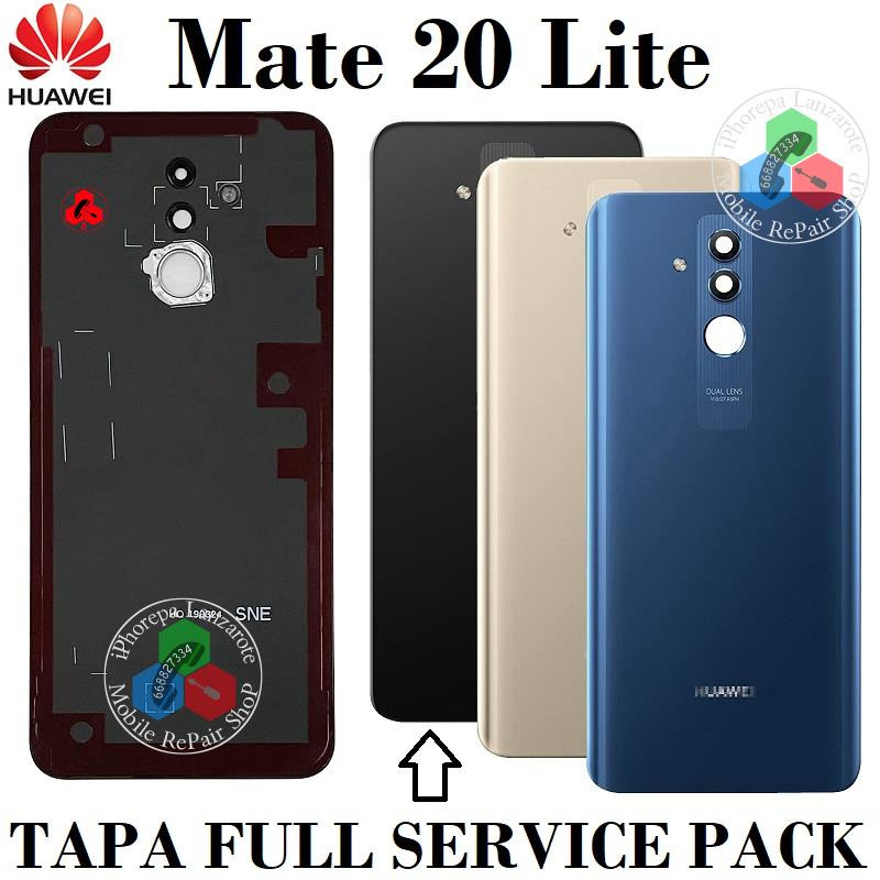 Huawei Mate 20 Lite (SNE-LX1 / SNE-AL00) Tapa trasera negra Service Pack