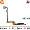 Xiaomi Redmi 13c 4G / Redmi 13c 5G / Redmi 14c / Poco C65 4G 2023 - FLEX SENSOR DE HUELLA ORIGINAL - NEGRO