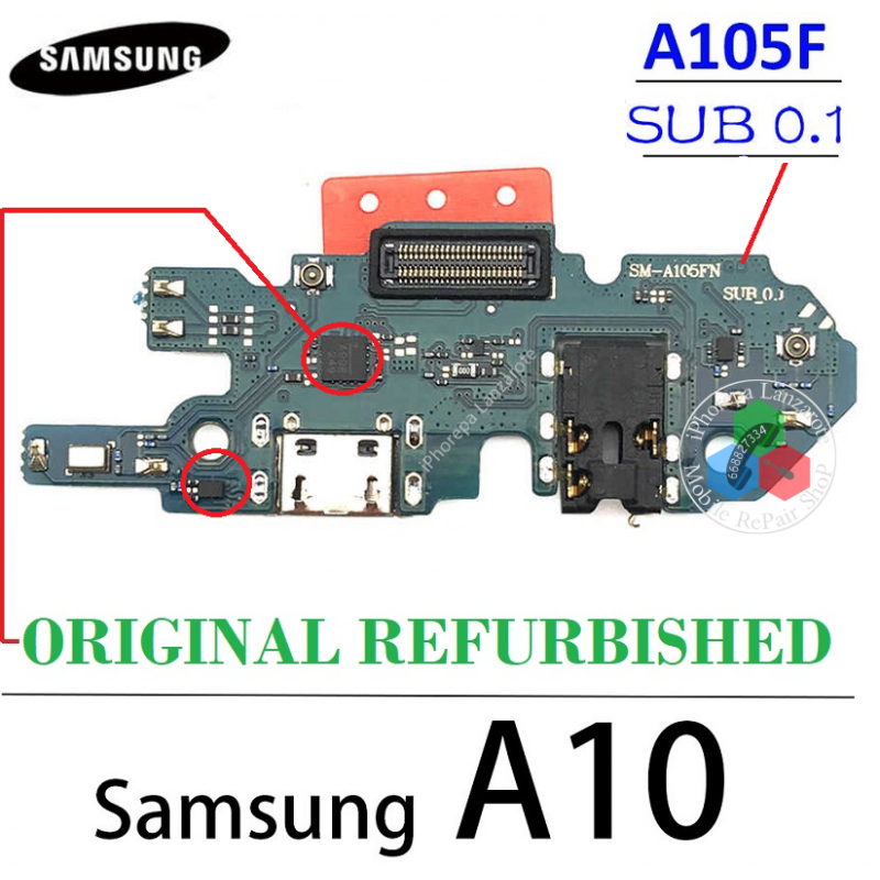 SAMSUNG A10 A105 A105FN ORIGINAL - ( VERSION SUB 0.1 ) PLACA DE CARGA ORIGINAL REFURBISHED
