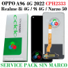 Oppo A96 4G CPH2333 / REALME 8i RMX3151 / Realme 9i 4G RMX3491 / Narzo 50 4G 2022 RMX3286 - PANTALLA service pack SIN MARCO