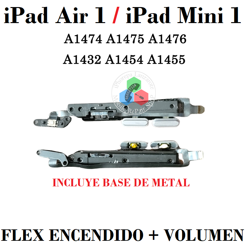 iPad Mini 1 / iPad Air (A1474 / A1475 / A1476 / A1219 / A1454 / A1455) - flex de encendido + volumen - original REFURBISHED